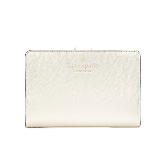 New Kate Spade Schuyler Medium Compact Bifold Wallet Meringue - Picture 1 of 3